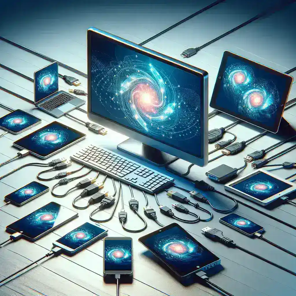 How do I connect multiple devices to an LCD monitor?